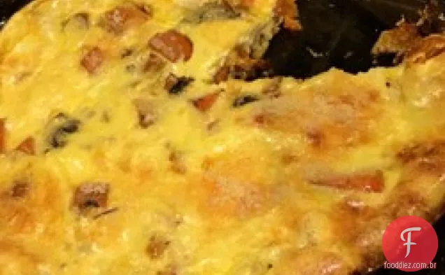 Quiche com Alho-poró, Cogumelos e Batata Doce