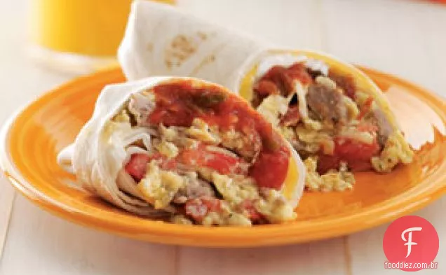 Burritos de Café da Manhã com Salsicha e Queijo