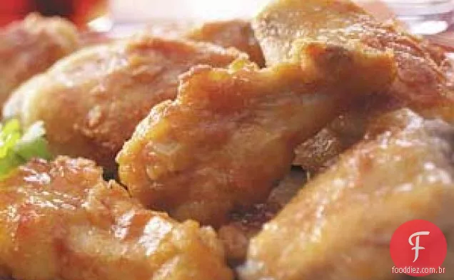 Asas de frango com mel e laranja
