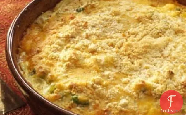 Torta de peru com brócolis