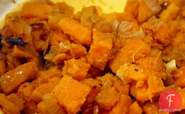 Batatas Doces E Cebolas Caramelizadas