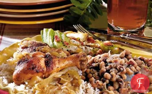 Frango e cebola em casa