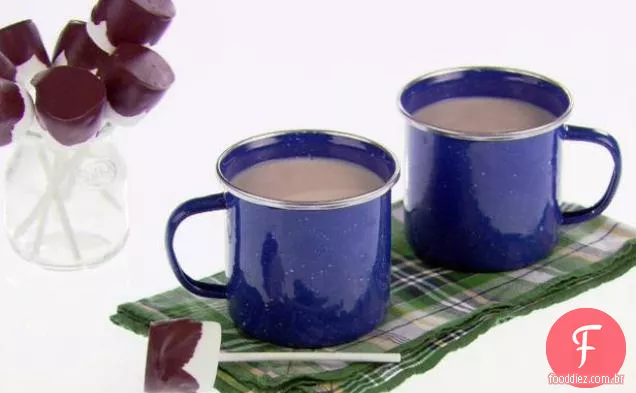 Chocolate Quente Branco com Agitadores de Marshmallow