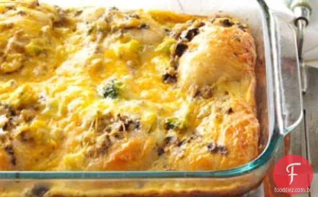 Bolha de brócolis e cogumelo