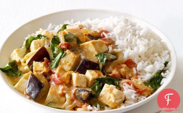 Curry de berinjela e tofu