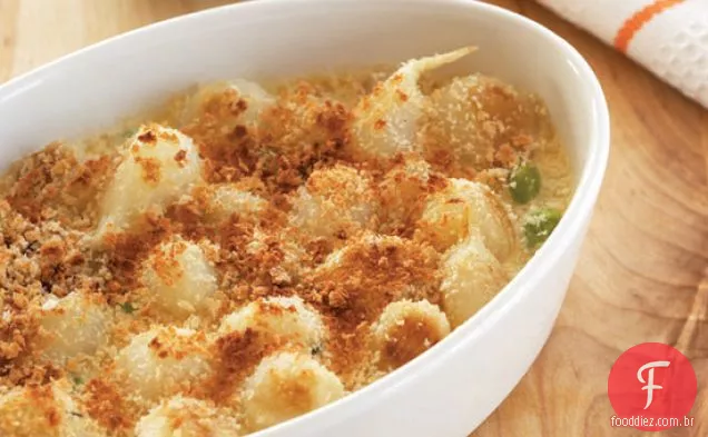 Creme edamame e cebola pérola