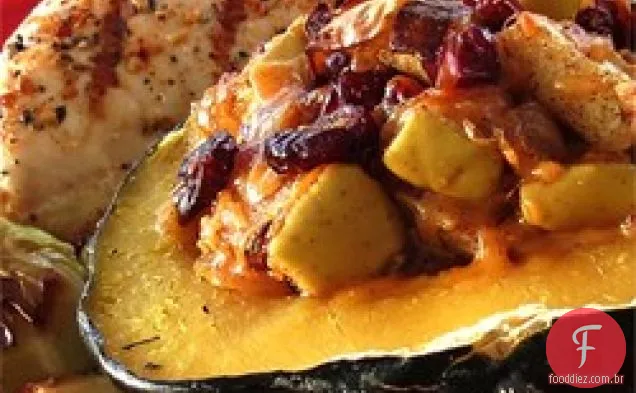 Abóbora Bolota Recheada De Maçã