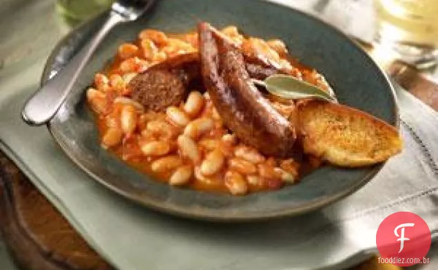 Feijão Cannellini e Linguiça Italiana