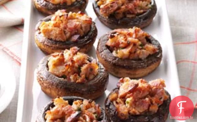 Cogumelos Recheados com Bacon e Nozes