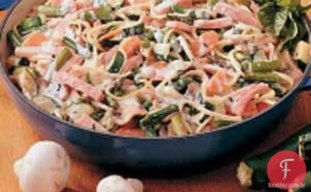 Linguine de Presunto e Legumes
