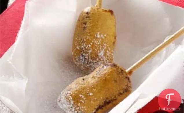 Barras de chocolate fritas no palito