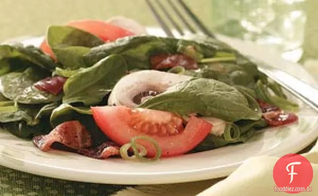 Salada Quente De Espinafre E Bacon