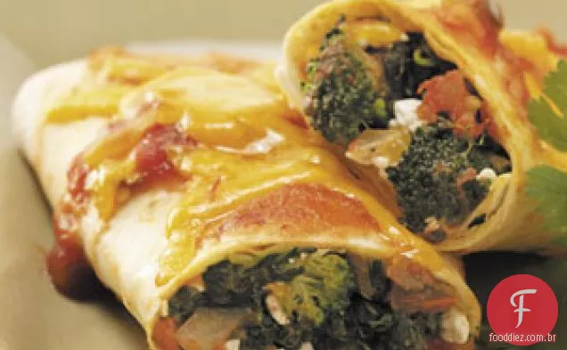 Enchiladas de espinafre e brócolis