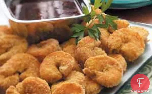 Camarão empanado com curry