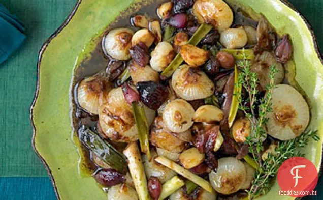 Pequenas Cebolas Com Vidros Balsâmicos