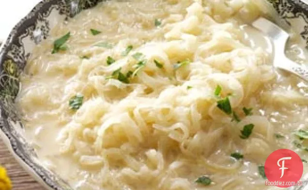 Cebola Vidalia refogada e cremosa