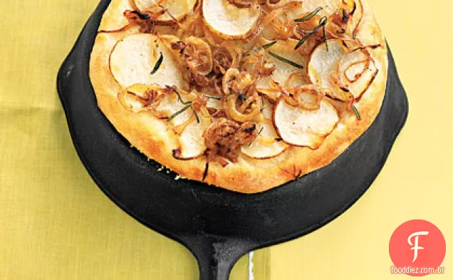 Batata e cebola pão achatado