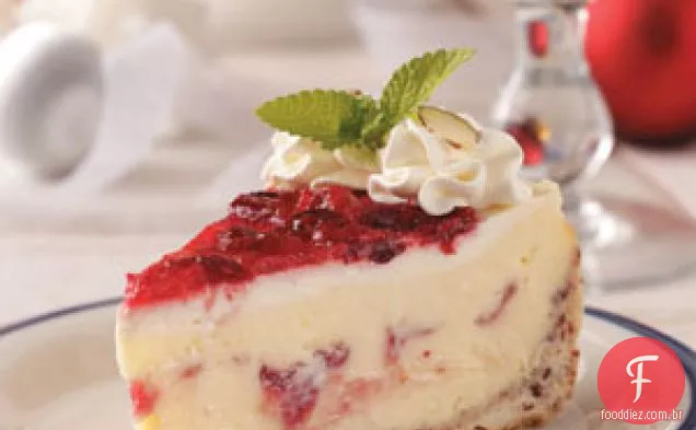 Cheesecake de celebração de cranberry