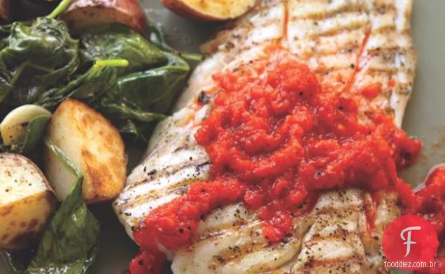 Mahimahi Grelhado Com Molho De Pimenta Vermelha