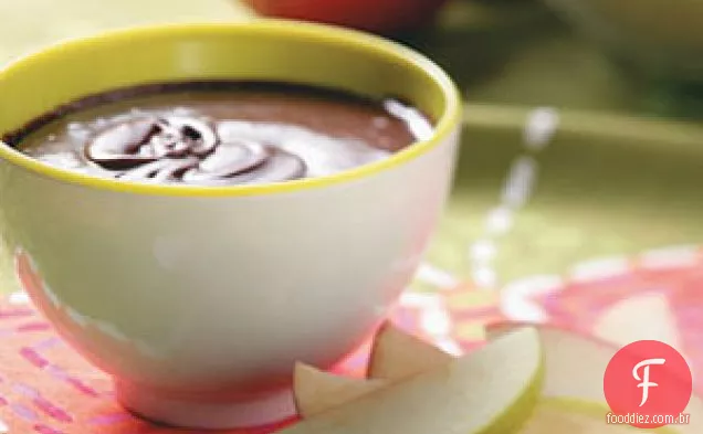 Fondue de maçã com chocolate e menta