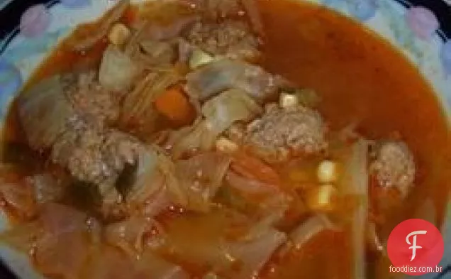 Sopa de repolho picante e azeda