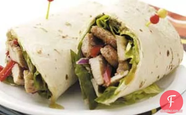 Wraps de frango condimentado