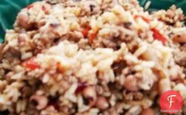 Ervilhas crioulas e arroz
