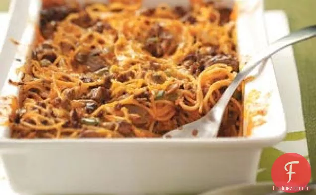 Caçarola de Espaguete com Carne