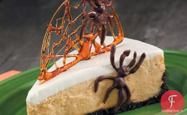 Cheesecake de abóbora teia de aranha