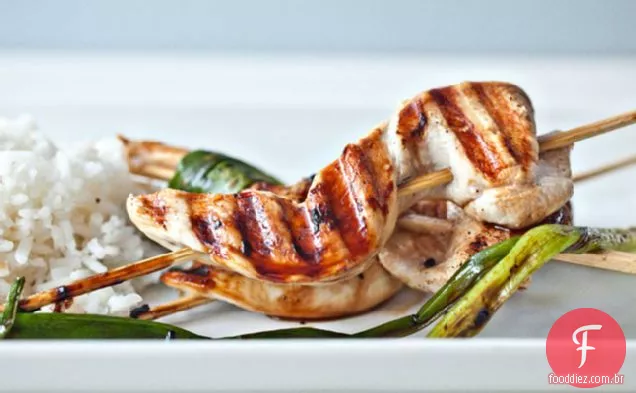 Frango E Cebolinha Yakitori