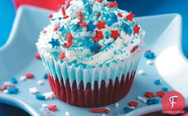 Cupcakes de sorvete patrióticos