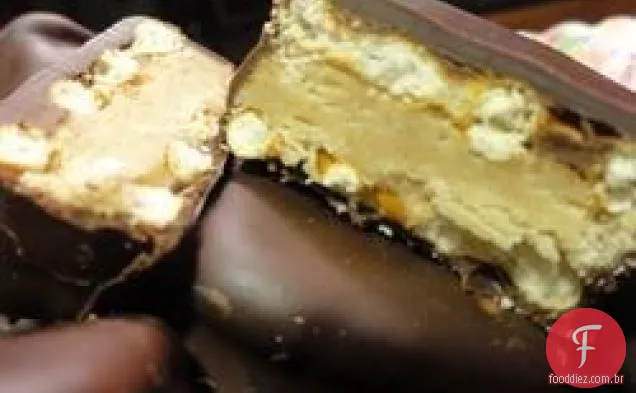 Mordidas de pretzel recheadas com manteiga de amendoim de Jan.