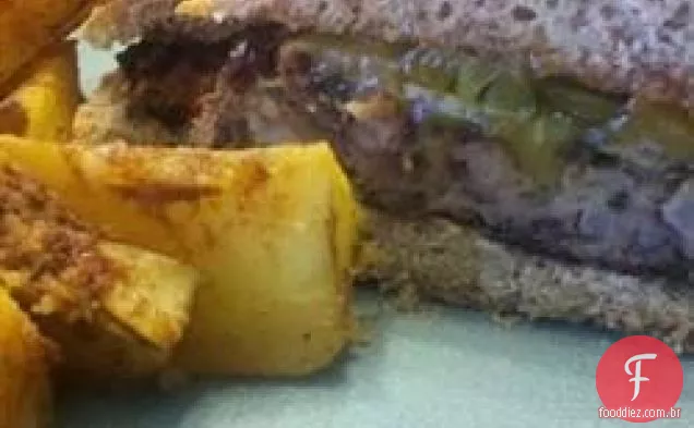 Hambúrgueres de feijão preto de cevada