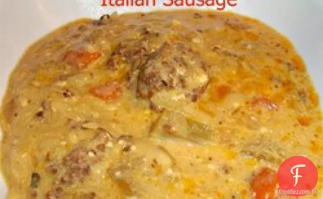 Sopa de legumes com cheeseburger