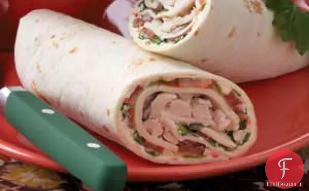 Wraps de frango vegetariano