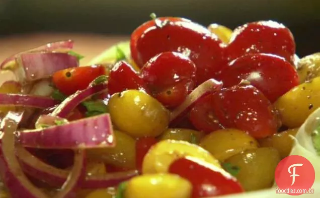 Salada de Tomate Cereja Marinada Rápida