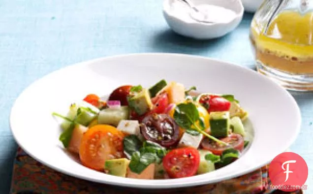 Salada de tomate e melão de verão