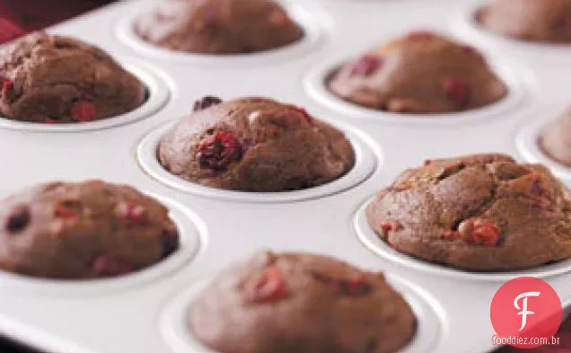 Muffins de gengibre e cranberry