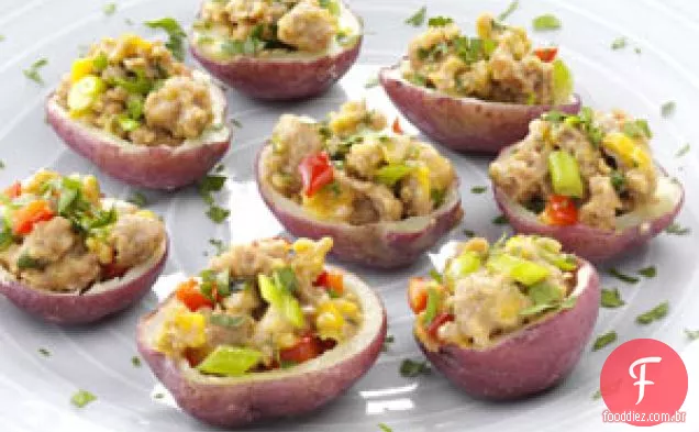 Batatas Vermelhas Recheadas com Salsicha
