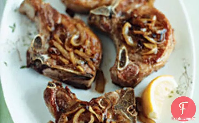 Costeletas De Porco Com Compota De Cebola