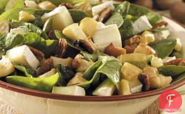 Salada de Espinafre Maçã-Brie