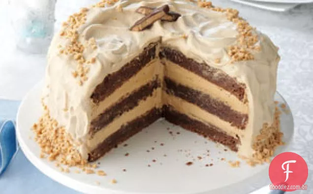 Torta de Brownie com Barra de Caramelo