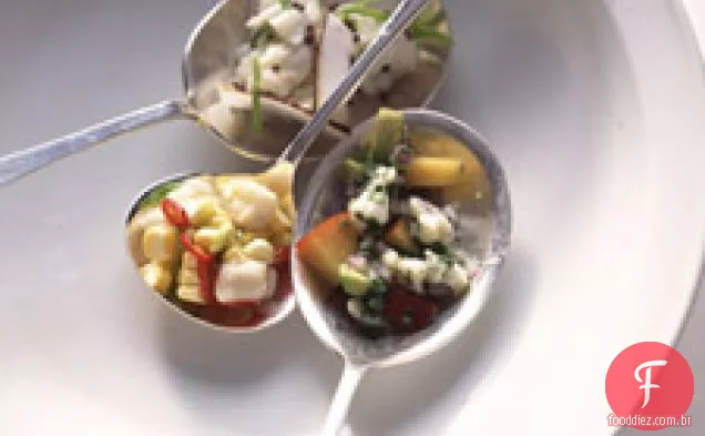 Fluke Seviche Com Milho, Cebolinha E Chiles