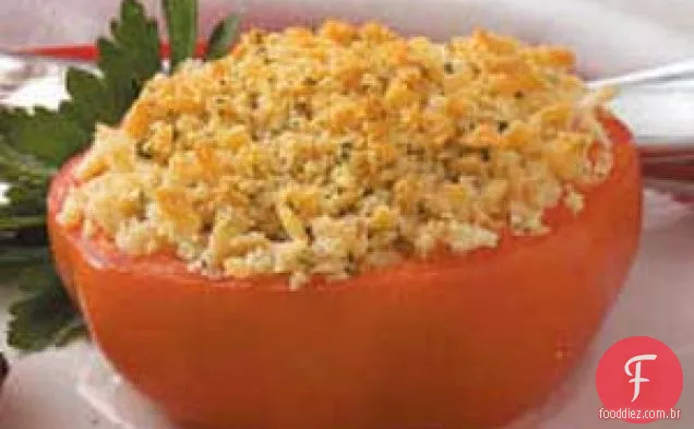 Tomates assados com cobertura de migalhas