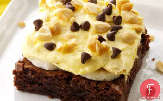 Sobremesa de Brownie com Creme de Banana