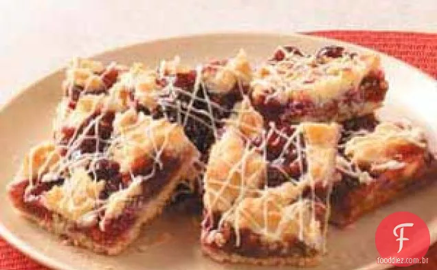 Barras de biscoitos de cranberry