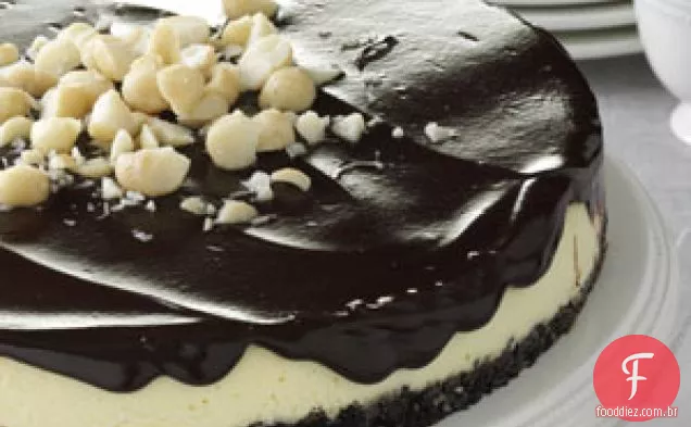 Cheesecake de chocolate e macadâmia