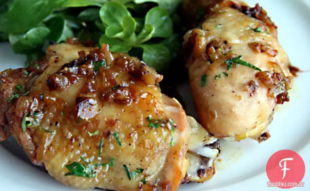 Frango Assado Com Chalotas Caramelizadas