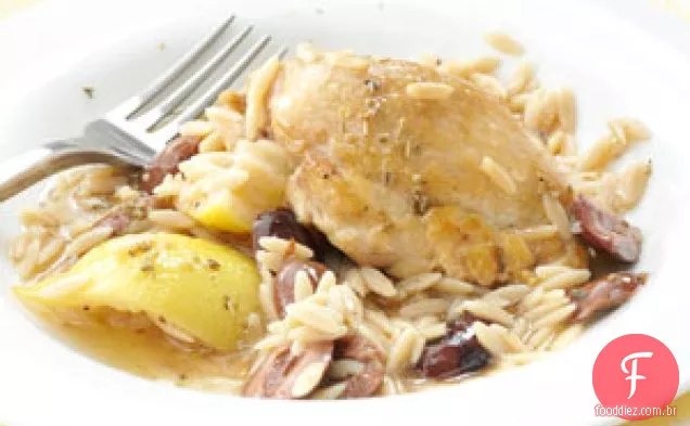 Frango Limão-Azeitona com Orzo