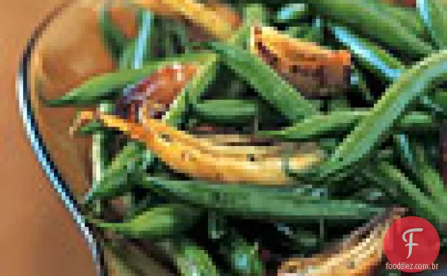 Verts de Haricots, funcho assado, e chalotas